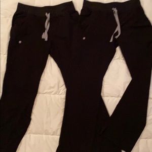 Figs Medium Tall Black technical scrub pants
